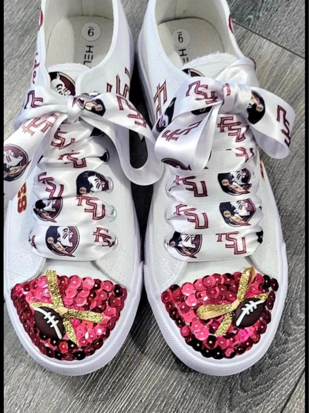 Florida State Seminoles Sneakers White & Red. Size 7 Womens